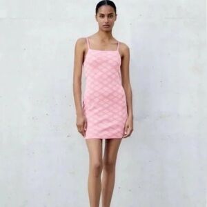 NWT Zara Pink Knit Mini Dress